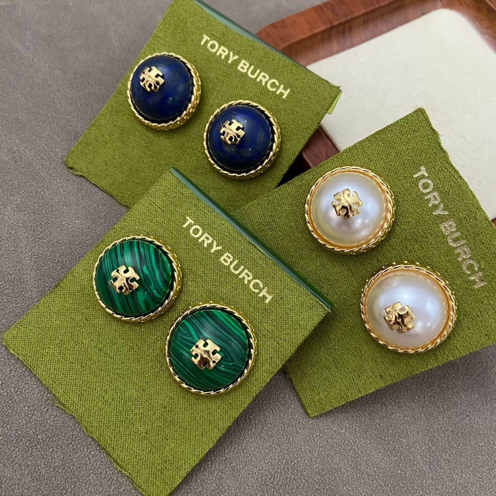 Tory Burch Trendy Round English Letter Earrings
